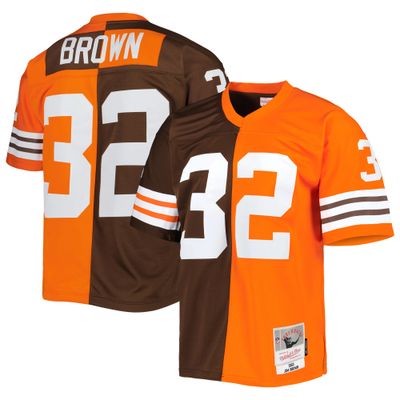Cleveland Browns Jim Brown 1963 Split Men's Mitchell & Ness Legacy Jersey