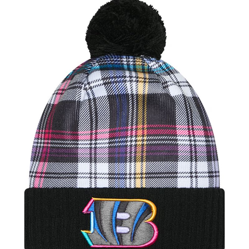 Cincinnati Bengals Men’s Black New Era 2024 NFL Crucial Catch Cuffed Pom Knit Hat Cincinnati Bengals Men’s Black New Era 2024 NFL Crucial Catch Cuffed Pom Knit Hat