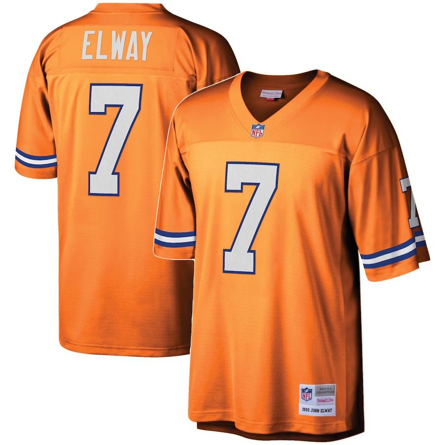 Denver Broncos John Elway 1990 Orange Men's Mitchell & Ness Legacy Jersey