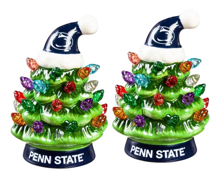 Penn State Nittany Lions 4" Ceramic LED Christmas Trees Set of 2