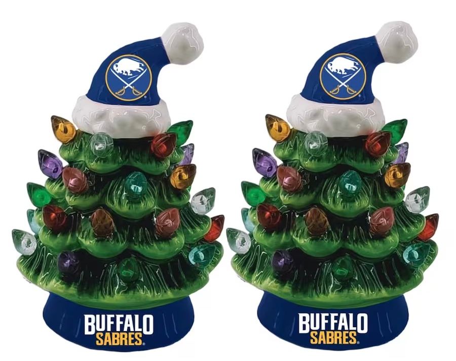 Buffalo Sabres 4" Ceramic LED Christmas Trees Set of 2