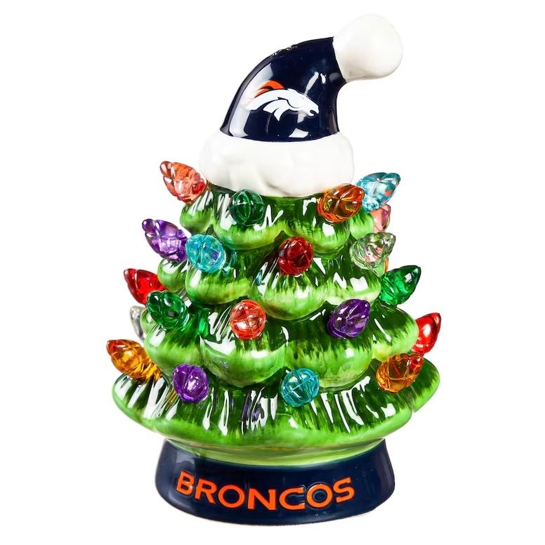 Denver Broncos 4" Ceramic LED Christmas Tree