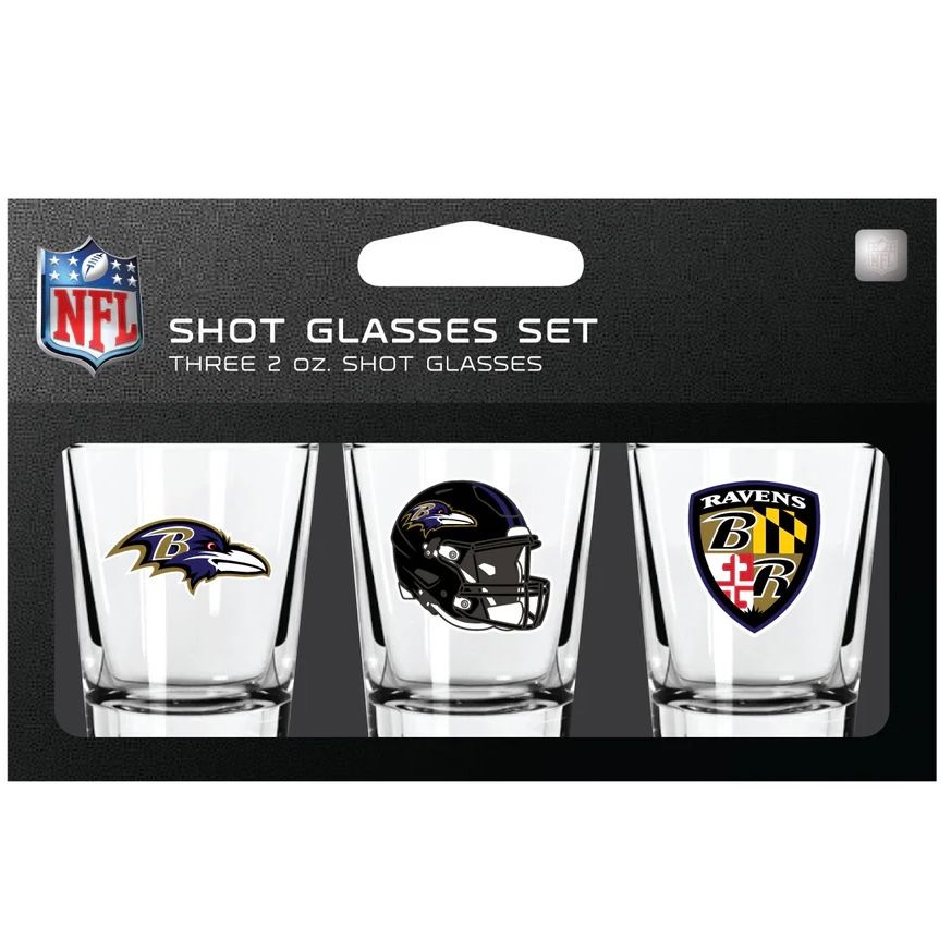 Baltimore Ravens NFL 3pc 2oz Shot Glass Set