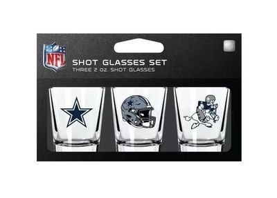 Dallas Cowboys NFL 3-Piece 2oz Shot Glass Set