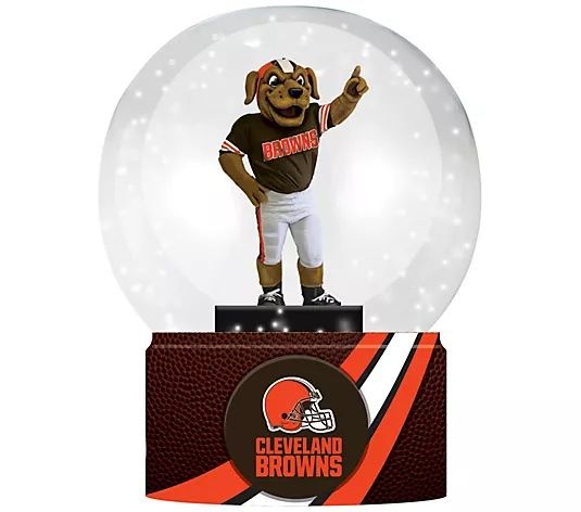 Cleveland Browns 100mm Mascot Glass Water Snow Globe