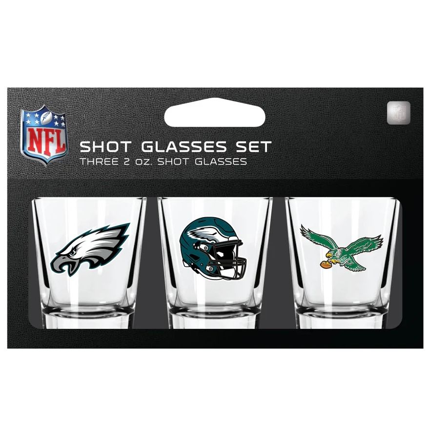 Philadelphia Eagles NFL 3pc 2oz Shot Glass Set