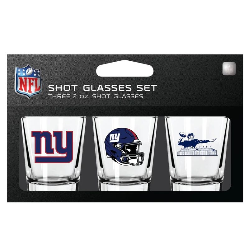 New York Giants NFL 3pc 2oz Shot Glass Set