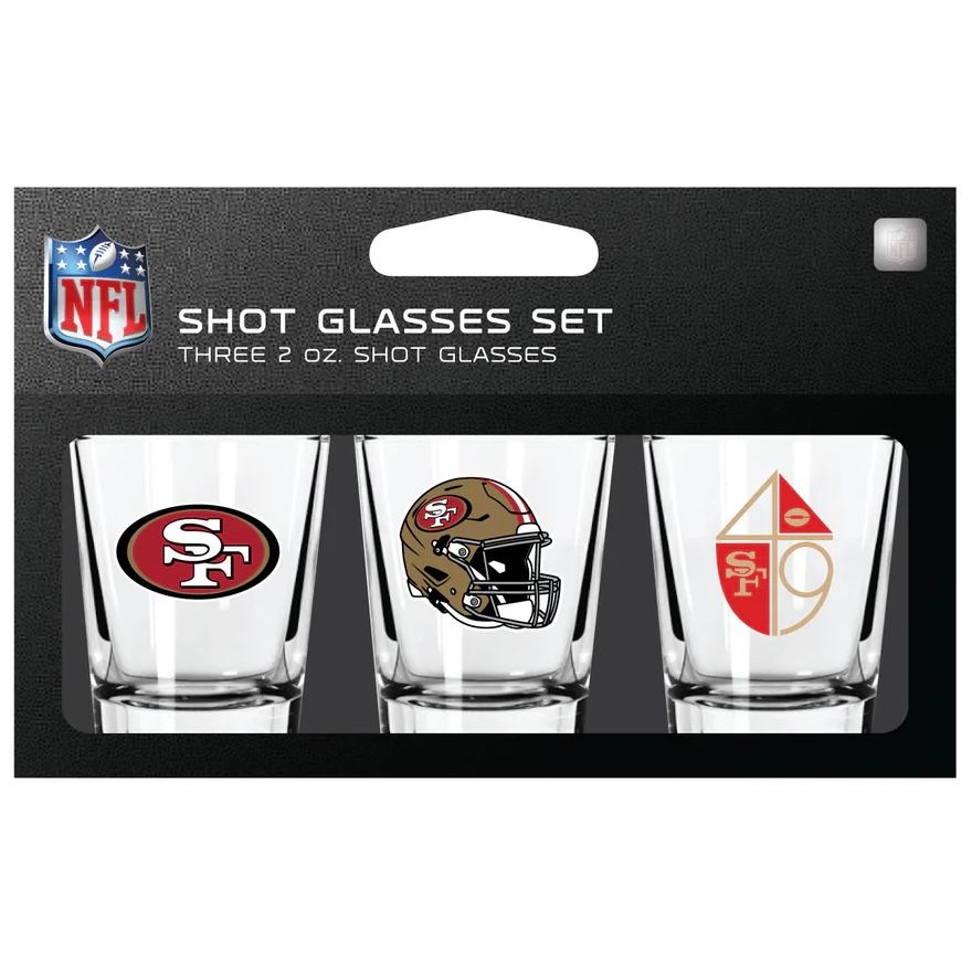 San Francisco 49ers NFL 3pc 2oz Shot Glass Set