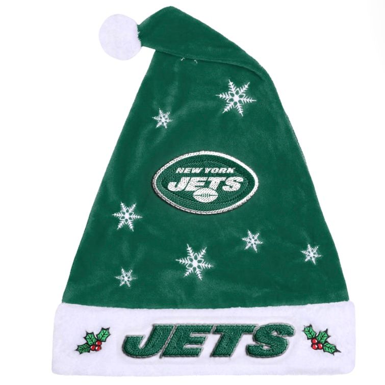 New York Jets Snowflake Santa Hat