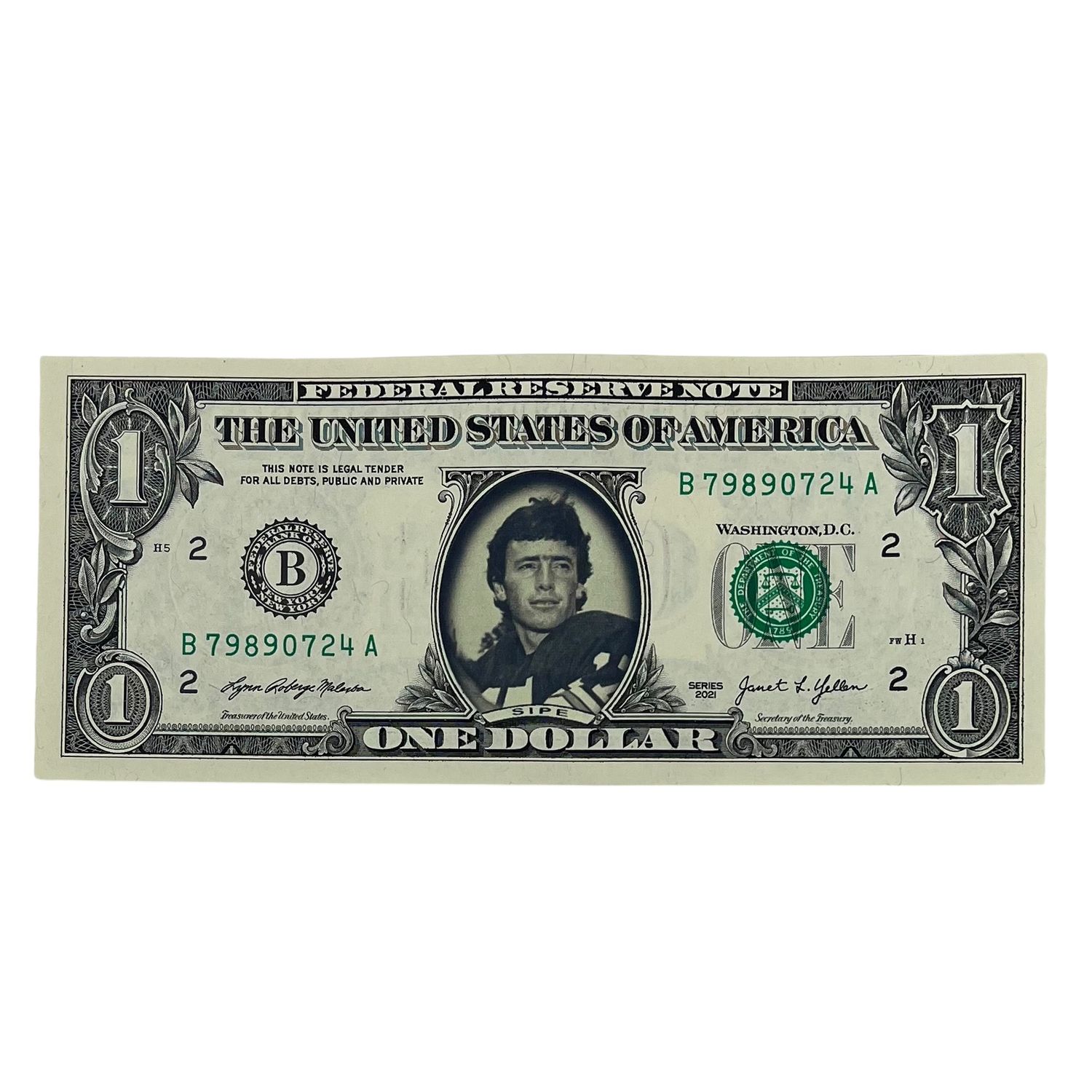 Brian Sipe Famous Face Dollar Bill