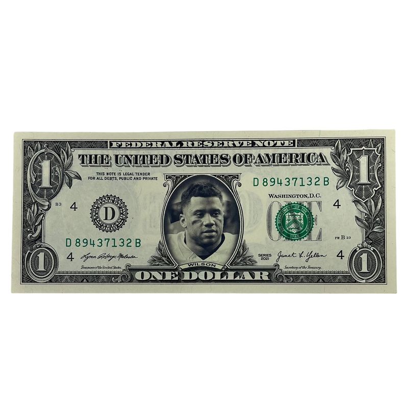 Russell Wilson Famous Face Dollar Bill