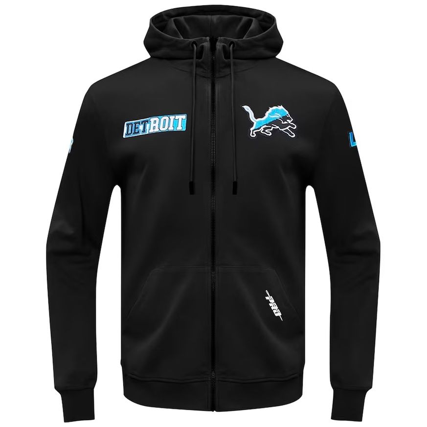 Detroit Lions Men’s Black Full Zip Pro Standard Hoodie