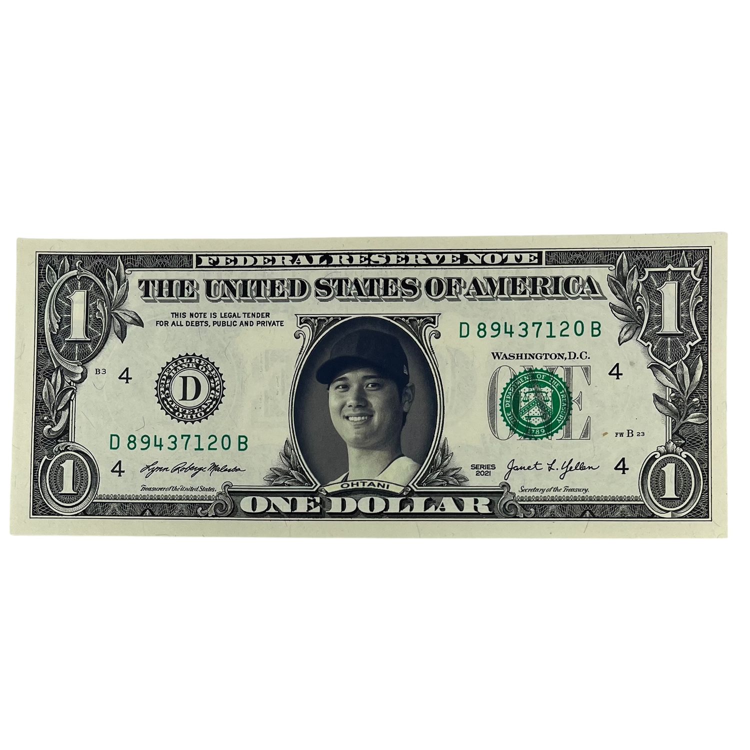 Shohei Ohtani Famous Face Dollar Bill
