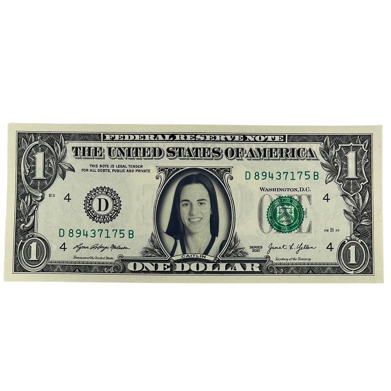 Caitlin Clark Famous Face Dollar Bill