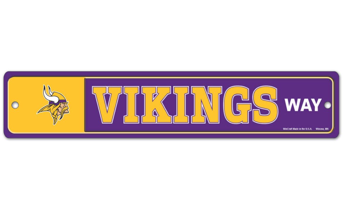 Minnesota Vikings 3.75" x 19" Team Street Sign