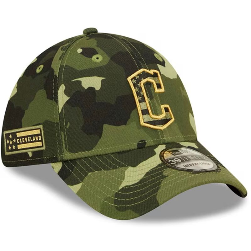 Cleveland Guardians Men’s New Era Armed Forces Day 39Thirty Flex Fit Camo Hat