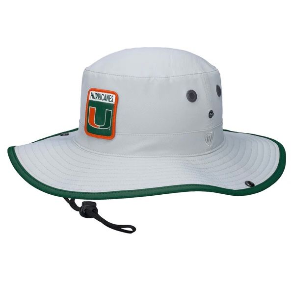 Miami Hurricanes Gray Top of the World Steady Bucket Hat