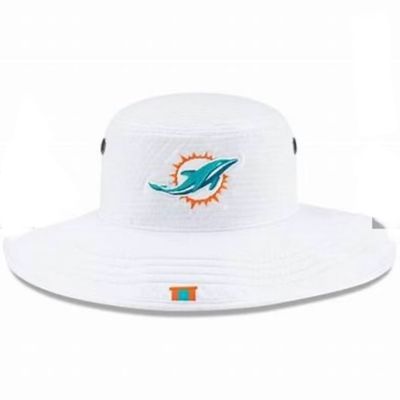 Miami Dolphins Men’s White New Era NFL Panama Bucket Hat