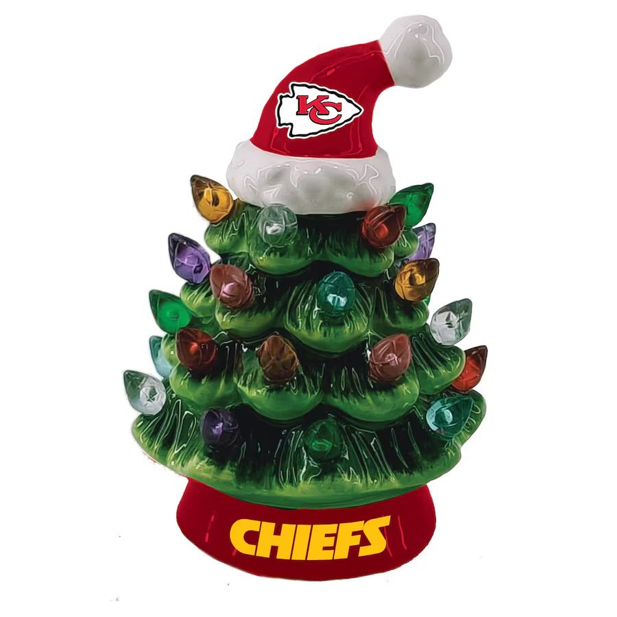 Kansas City Chiefs 4" Ceramic LED Christmas Tree