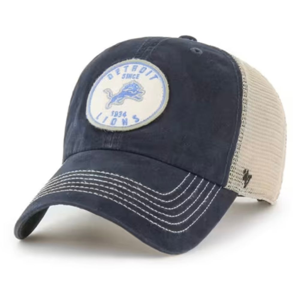 Detroit Lions Men’s Black Vintage Black 47 Brand Clean Up Snapback Hat