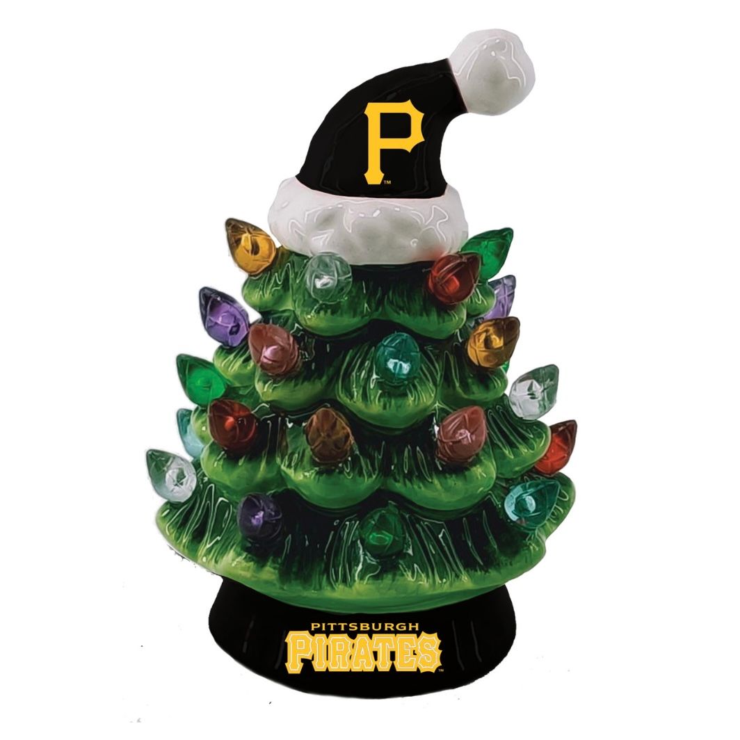 Pittsburgh Pirates 4" Ceramic LED Christmas Tree