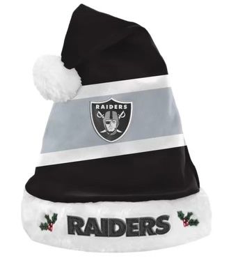 Las Vegas Raiders Striped Santa Hat Las Vegas Raiders Striped Santa Hat