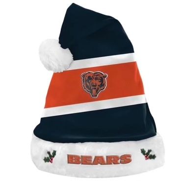 Chicago Bears Striped Santa Hat