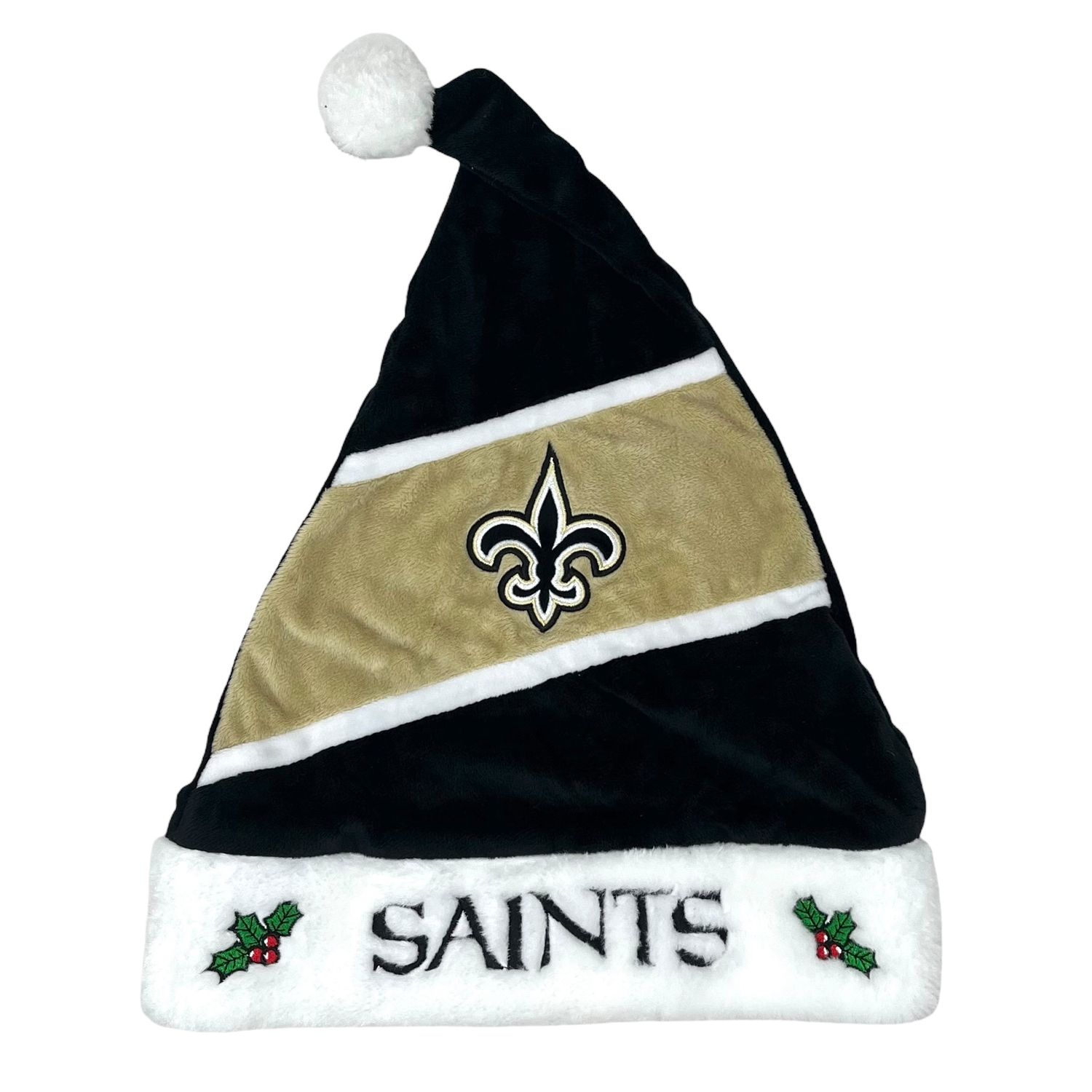 New Orleans Saints Striped Santa Hat