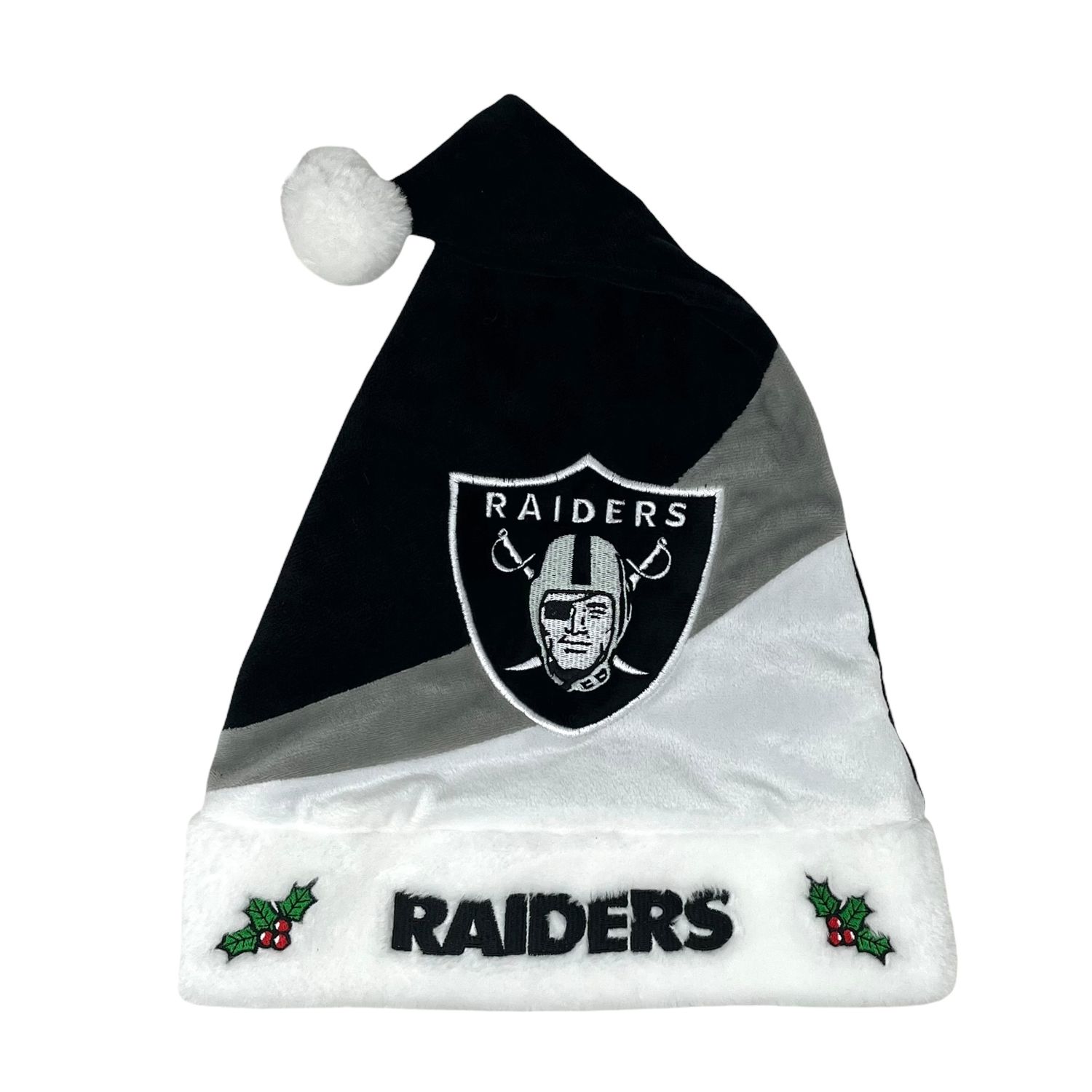 Las Vegas Raiders Color Block Santa Hat