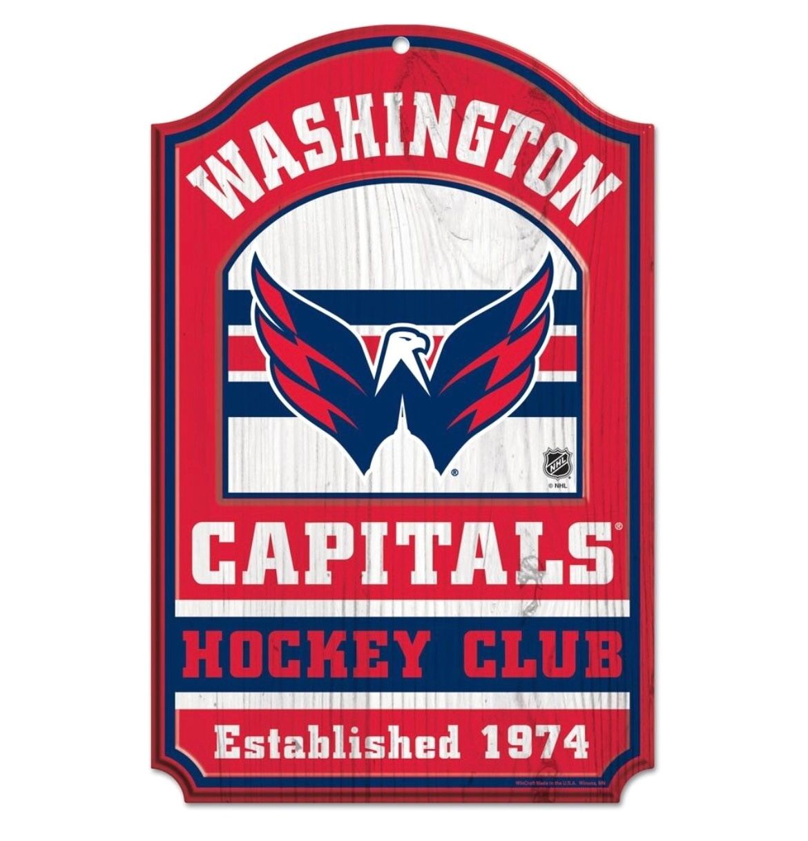 Washington Capitals 11"x 17" Wooden Hockey Club Sign