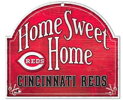 Cincinnati Reds 10 Cincinnati Reds 10"x 11" Home Sweet Home Wooden Sign
