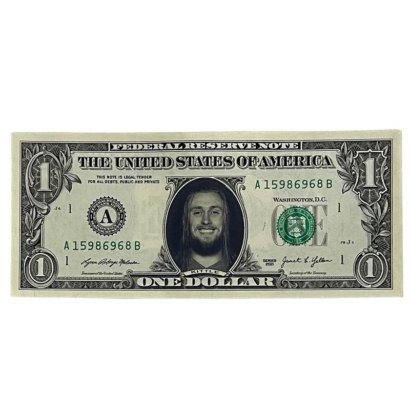 George Kittle Famous Face Dollar Bill