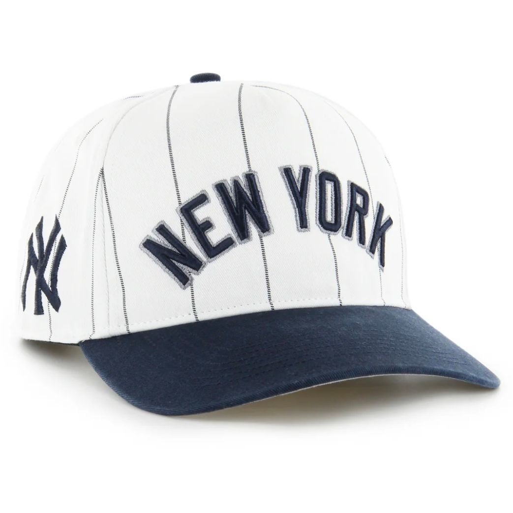 New York Yankees Men’s White Double Header Pinstripe 47 Hitch Adjustable Hat