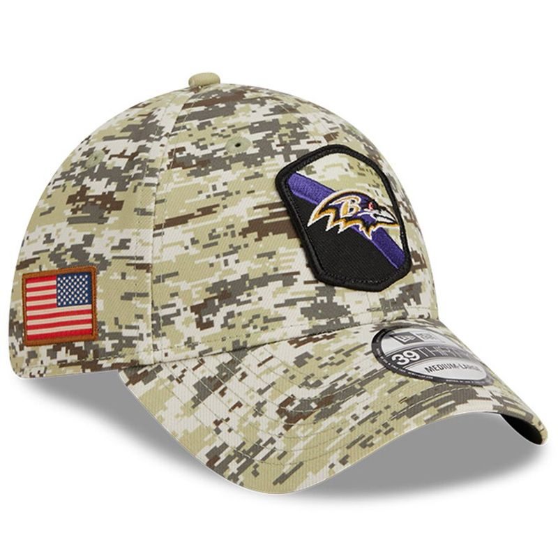 Baltimore Ravens Men's Camo New Era 2023 Salute To Service 39THIRTY Flex Hat