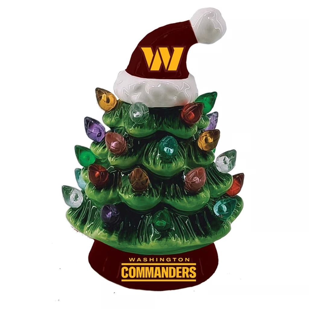 Washington Commanders 4" Ceramic LED Christmas Tree