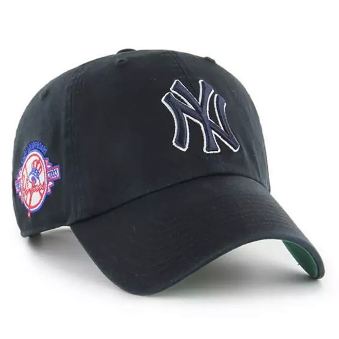 New York Yankees Men's Black Cooperstown Double 100th Anniversary 47 Brand Clean Up Adjustable Hat