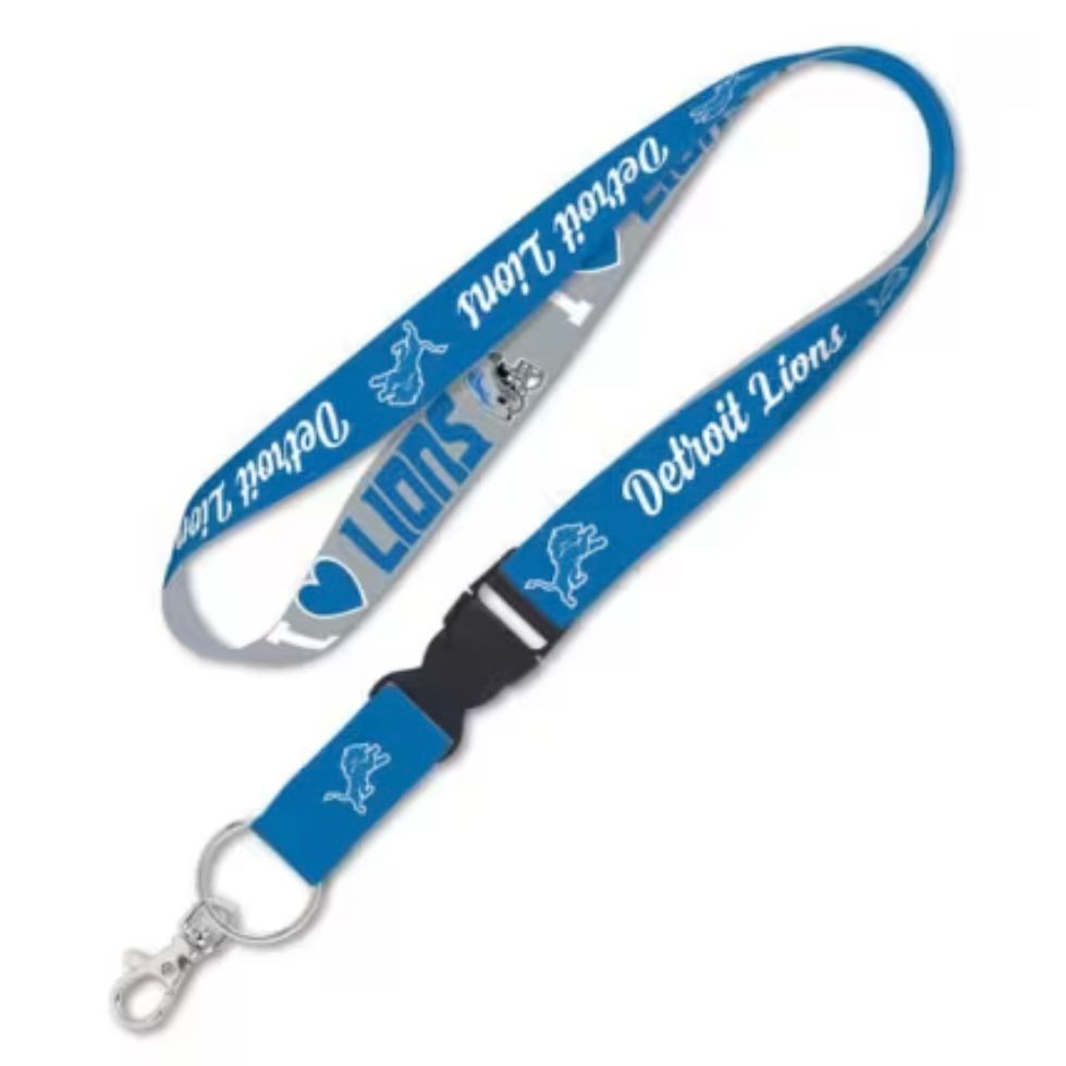 Detroit Lions Heart 1" Lanyard