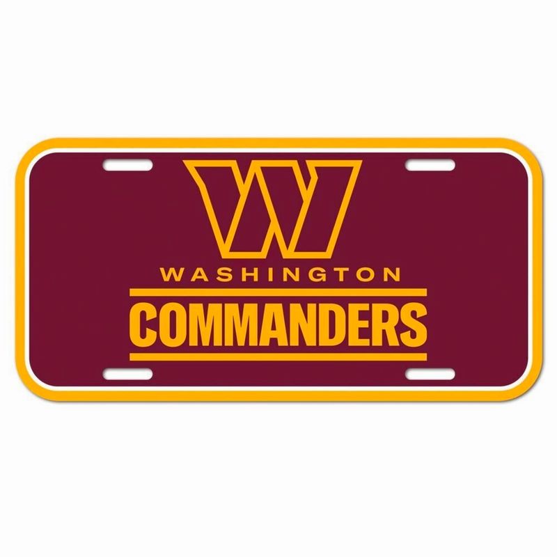 Washington Commanders Plastic License Plate Washington Commanders Plastic License Plate