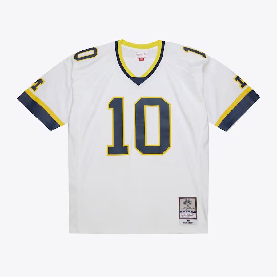 Michigan Wolverines Tom Brady 1999 Men’s NCAA White Mitchell & Ness Jersey