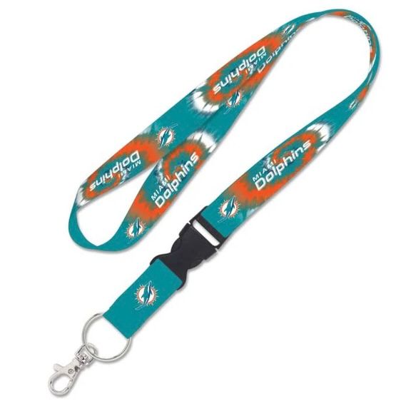 Miami Dolphins Tie Dye 1" Lanyard