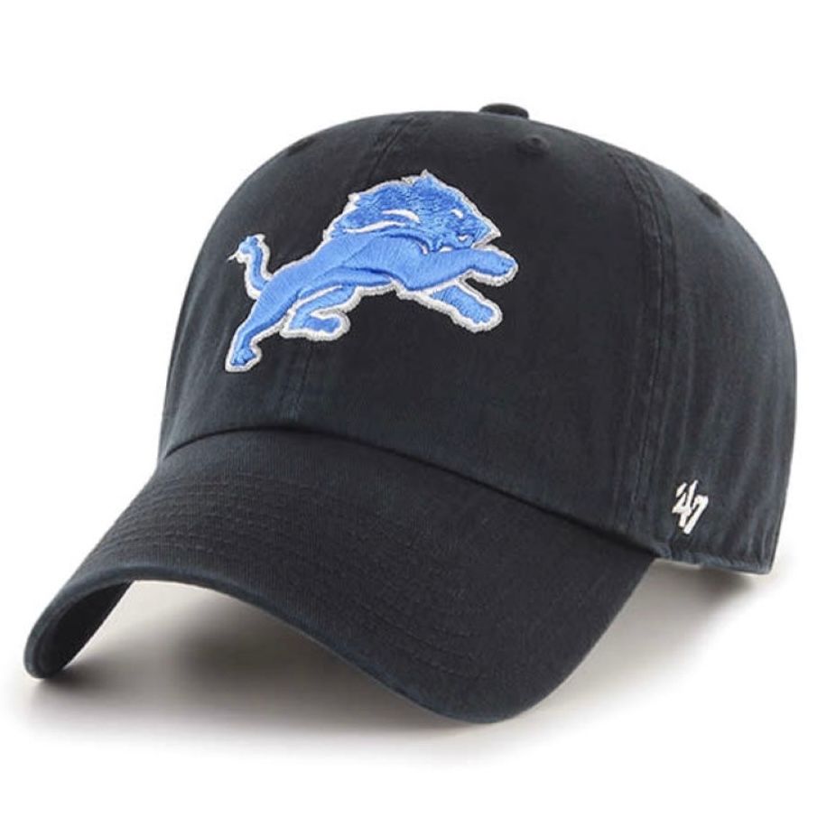 Detroit Lions Men’s Black 47 Brand Clean Up Adjustable Hat
