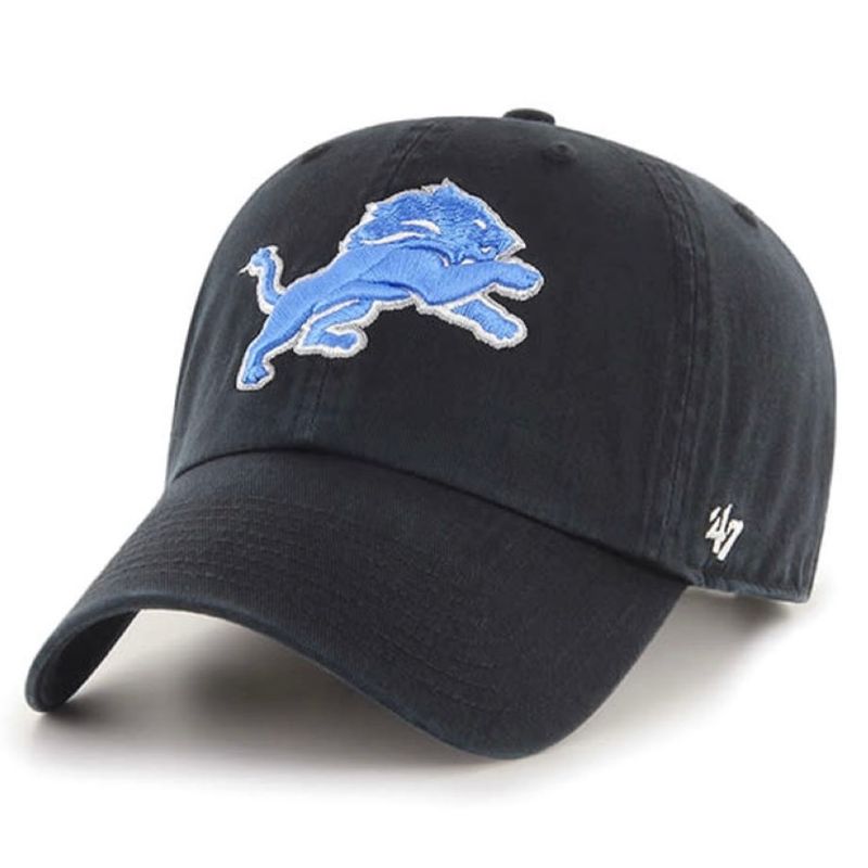 Detroit Lions Men’s Black 47 Brand Clean Up Adjustable Hat