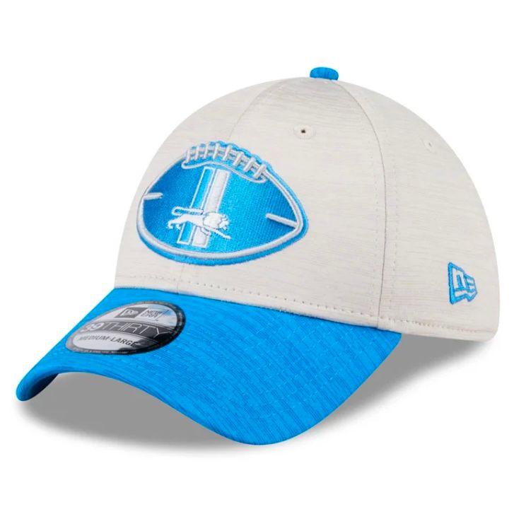 Detroit Lions Men's Gray New Era 2024 Sideline Historic 39THIRTY Flex Hat