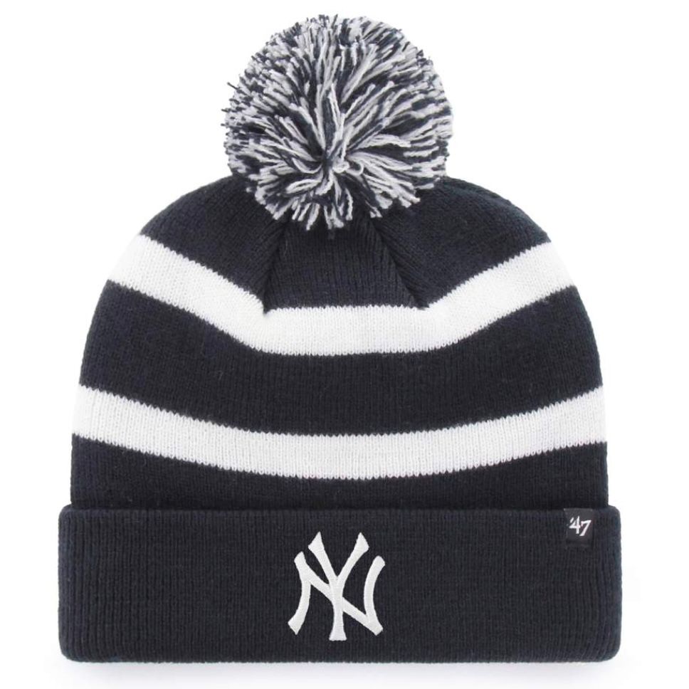New York Yankees Men's 47 Brand Breakaway Cuffed Pom Knit Hat