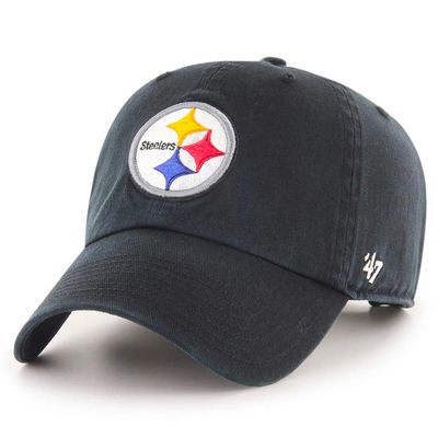 Pittsburgh Steelers Men’s Black 47 Brand Clean Up Adjustable Hat