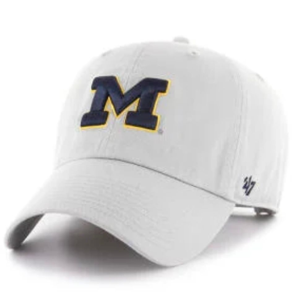 Michigan Wolverines Men’s Gray 47 Brand Clean Up Adjustable Hat