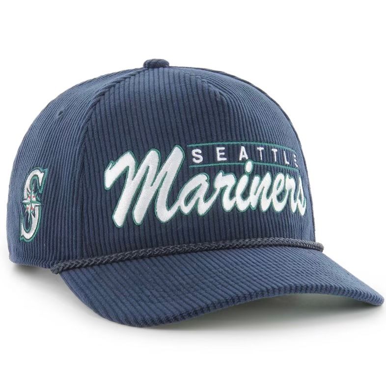 Seattle Mariners Men’s Navy Double Header 47 Brand Corduroy Hitch Adjustable Hat