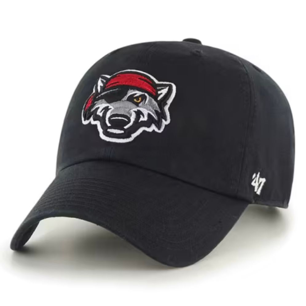 Erie Seawolves Men’s Black 47 Clean Up Adjustable Hat