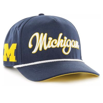 Michigan Wolverines Men’s Navy Overhand Script 47 Hitch Snapback Hat