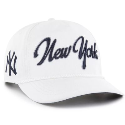 New York Yankees Men’s White Overhand Script 47 Hitch Snapback Hat